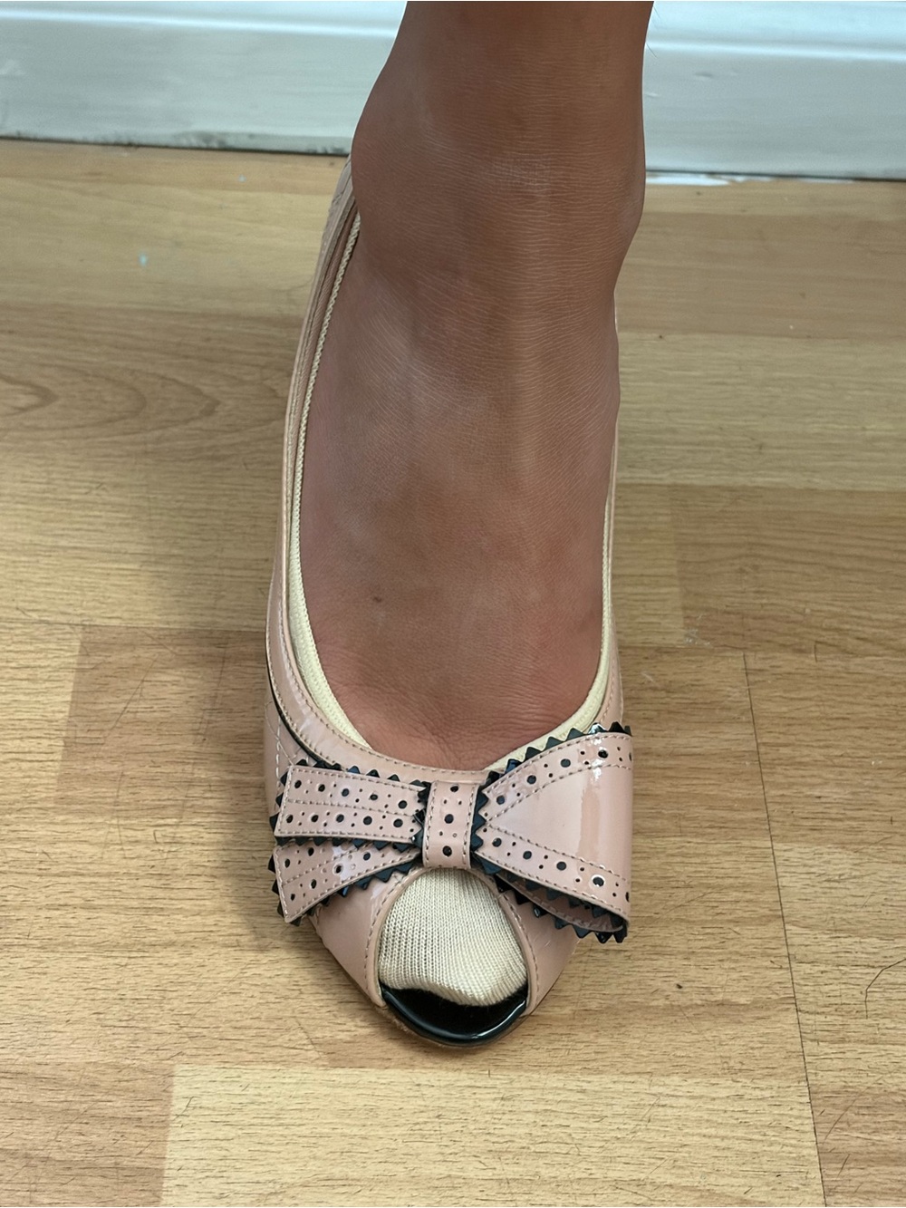 Christian Dior Patent Leather Quilted Heels Cannage Peep Toe 37.5 like New pumps - Picture 3 of 13